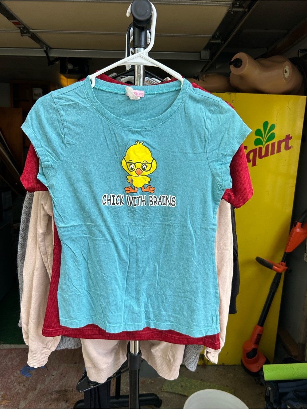 Ransom Teal Graphic 'Chick With Brains' Tee